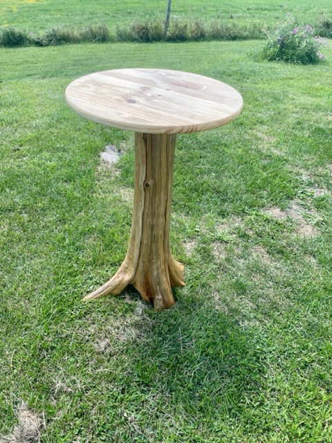 Cedar stump high top table