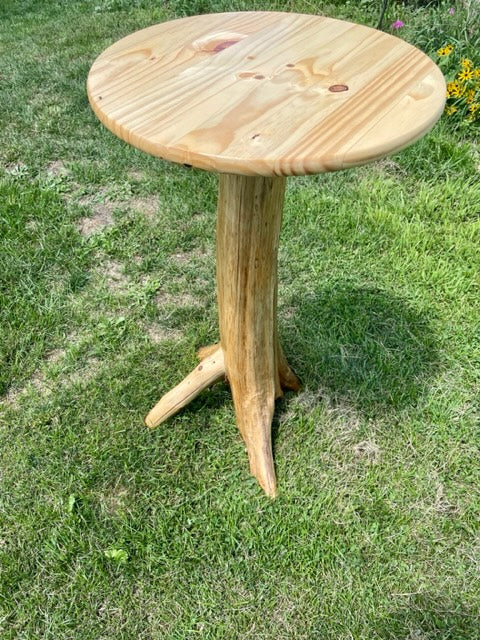 Cedar stump high top table